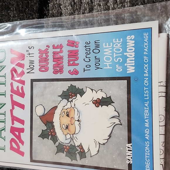 VINTAGE 1998 SANTA WINDOW PAINTING PATTERN HOME BUSINESS DISPLAY 22"X28" - Picture 4 of 11